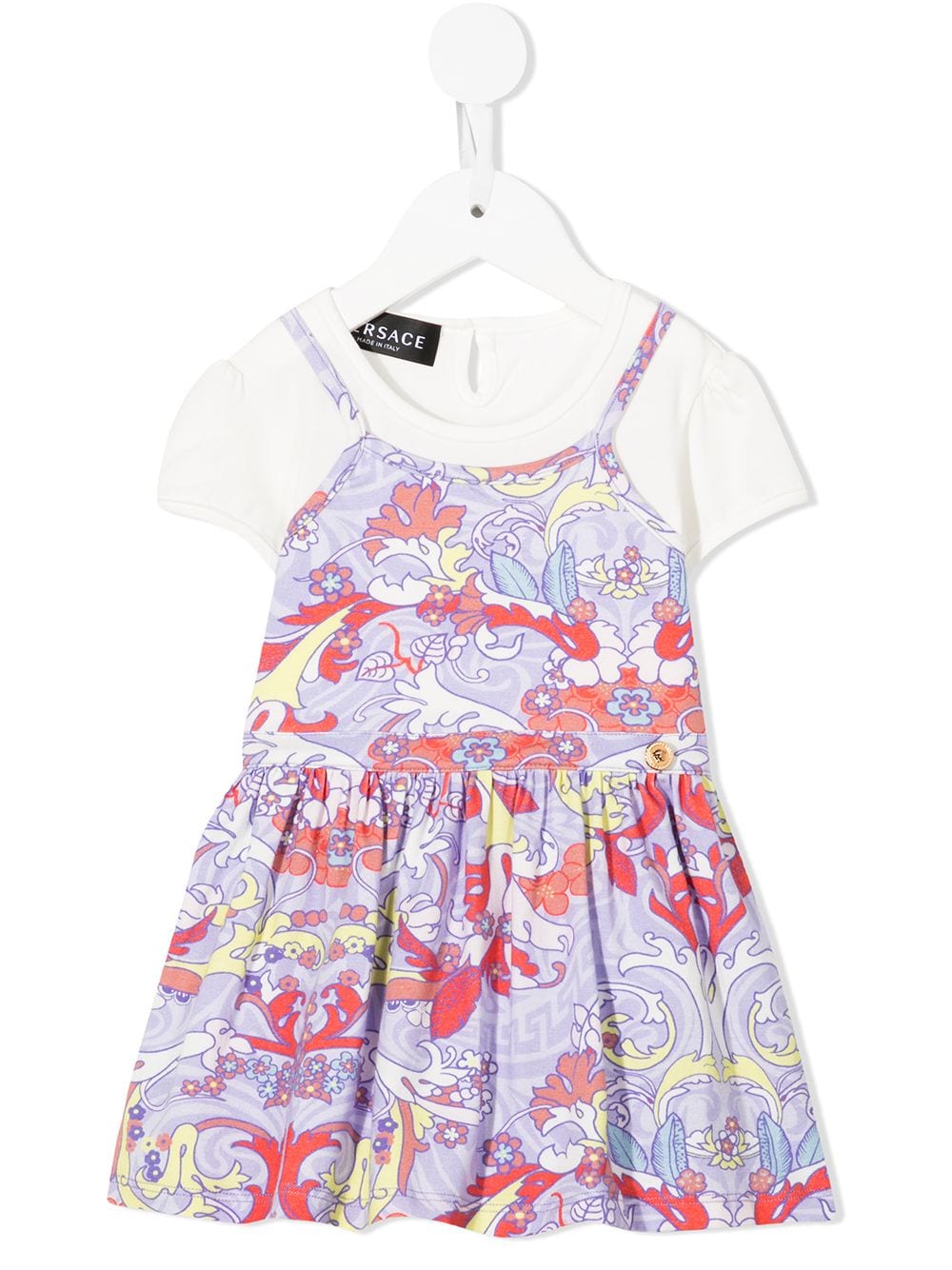 Versace Kids floral-print T-shirt dress - Purple von Versace Kids