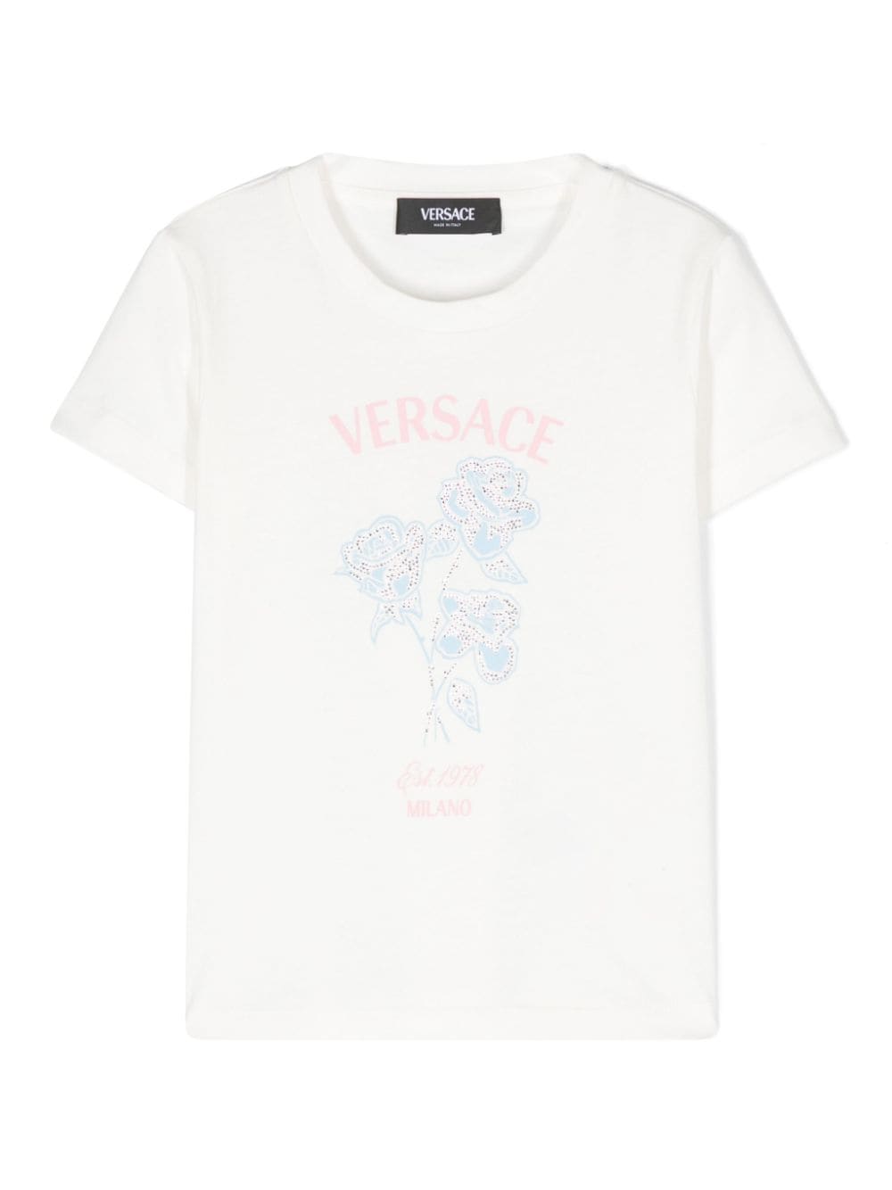 Versace Kids floral-print cotton T-shirt - White von Versace Kids