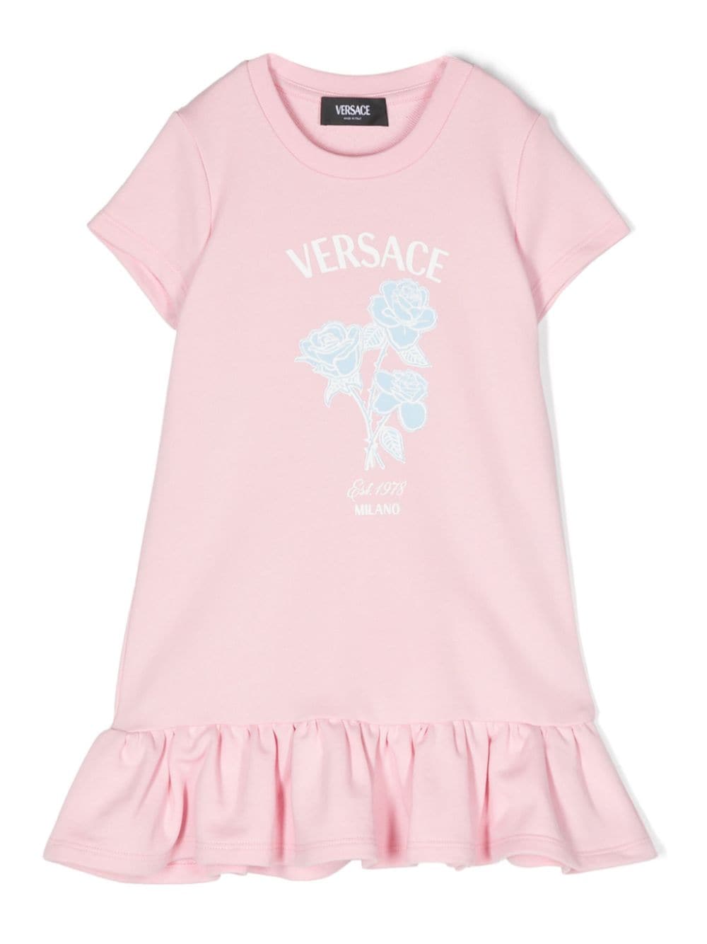 Versace Kids floral-print cotton dress - Pink von Versace Kids