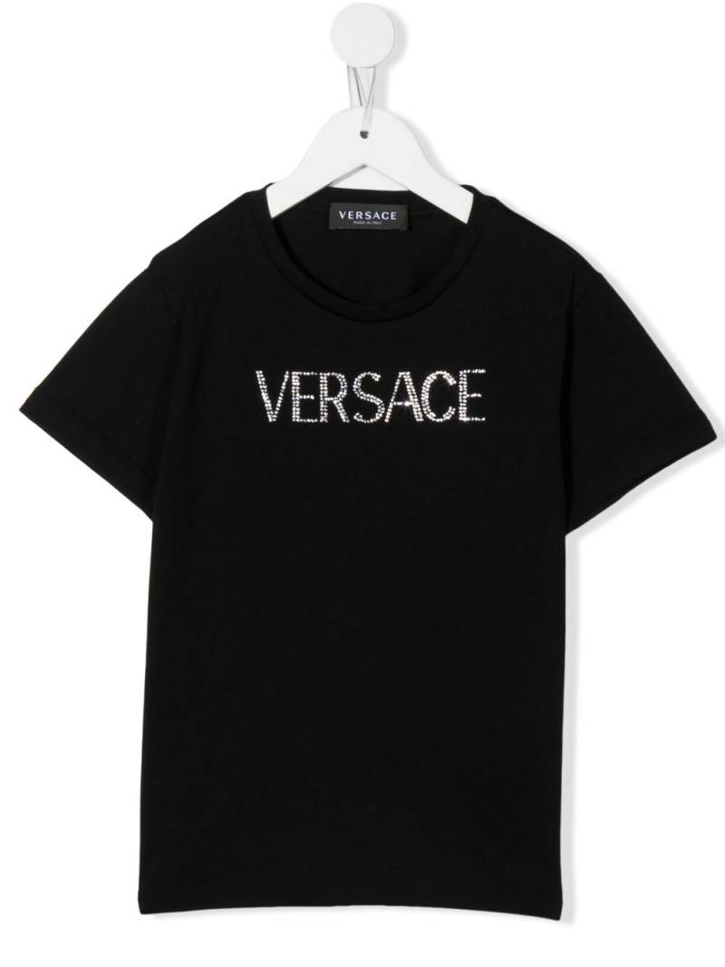 Versace Kids gem-logo short-sleeve T-shirt - Black von Versace Kids