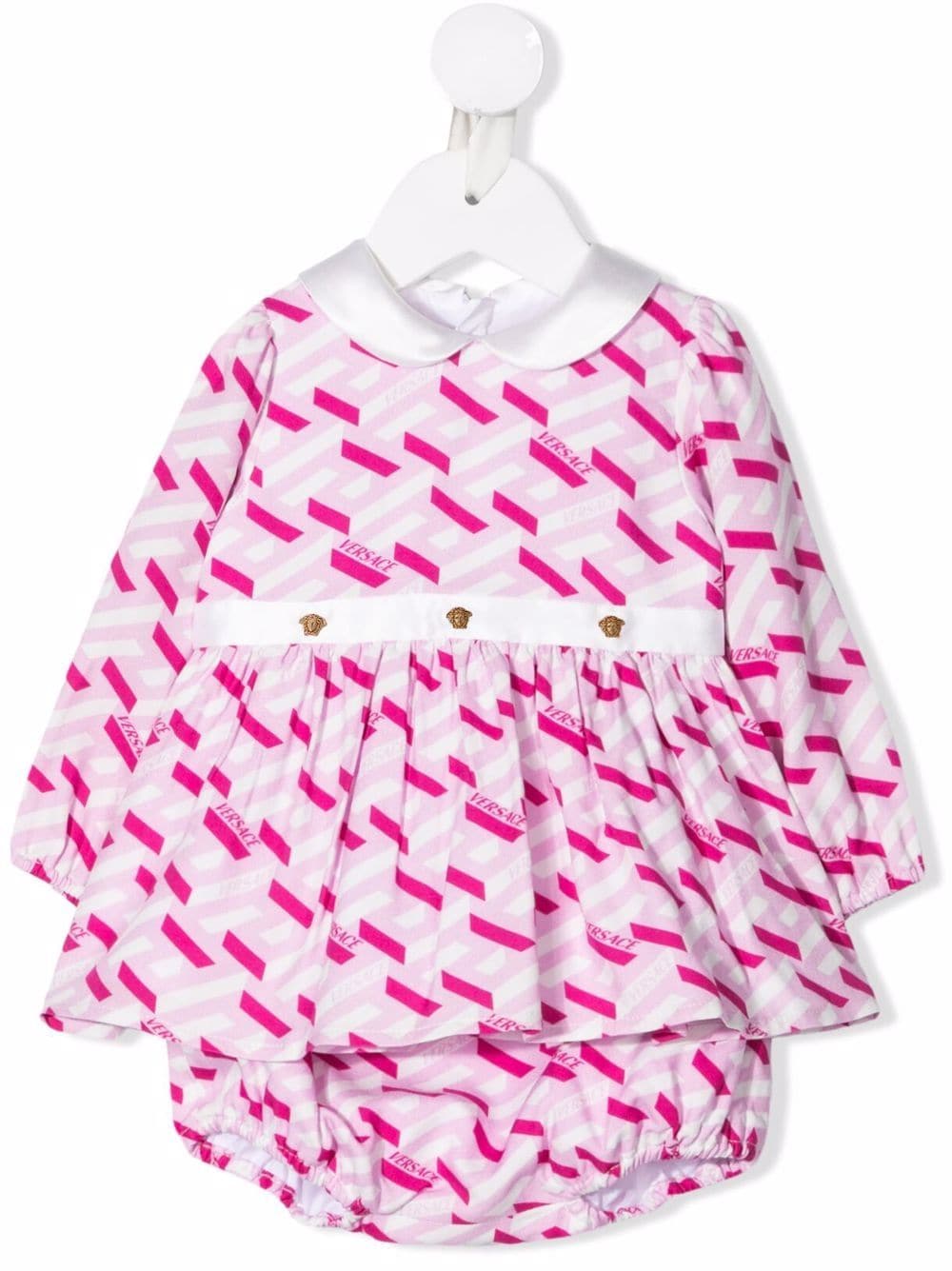 Versace Kids geometric print silk dress - Pink von Versace Kids