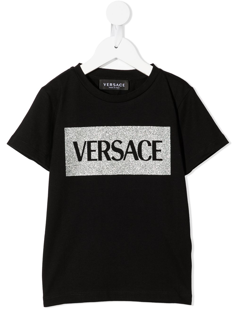 Versace Kids glitter logo-print T-shirt - Black von Versace Kids