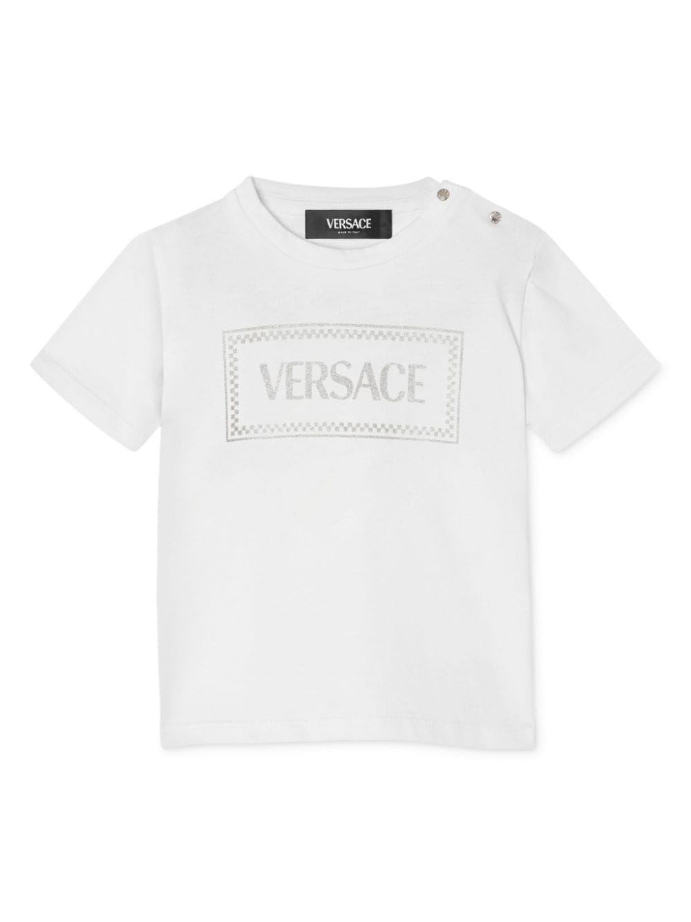 Versace Kids glittery logo-print T-shirt - White von Versace Kids