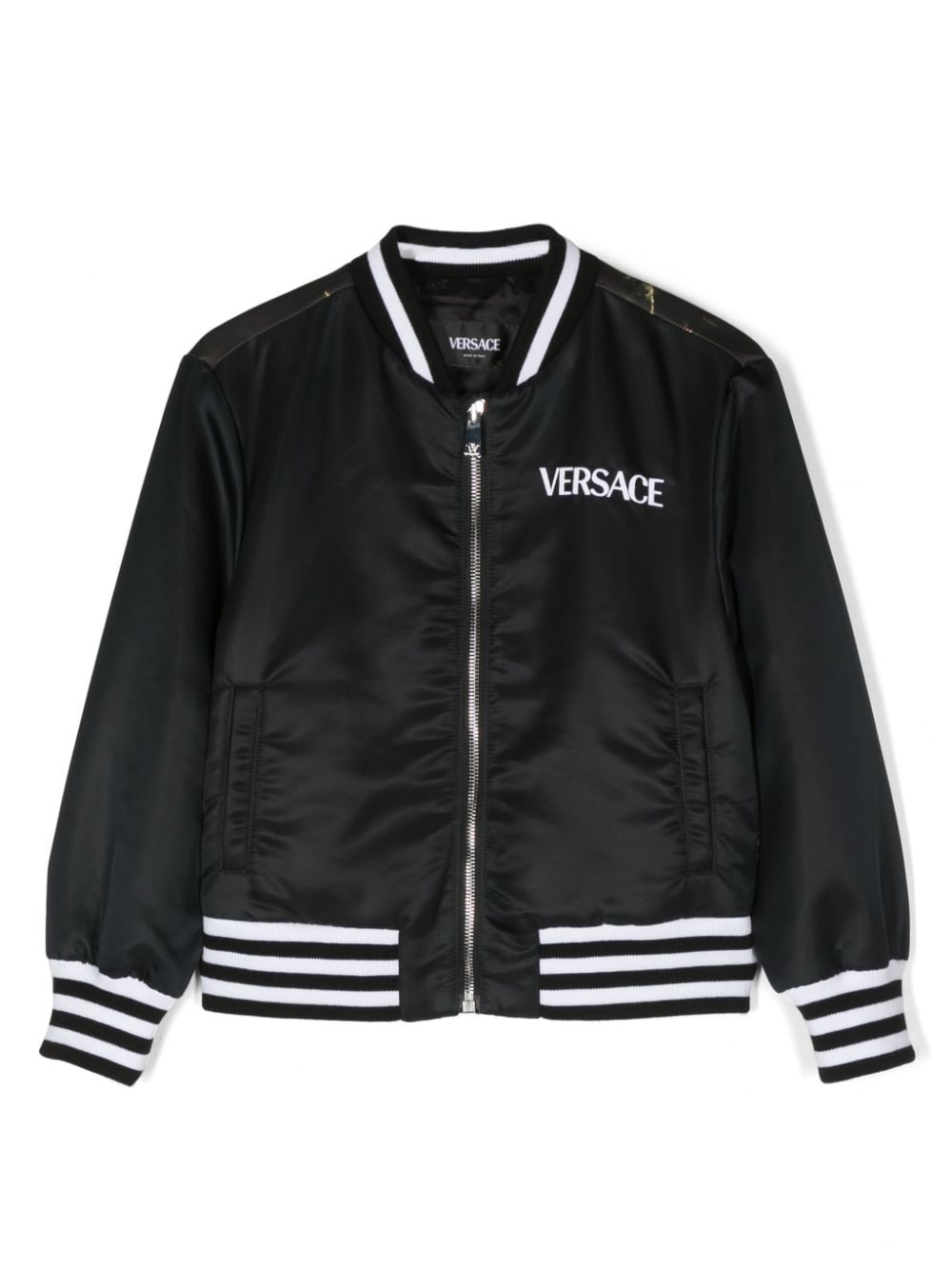 Versace Kids graphic-print bomber jacket - Black von Versace Kids