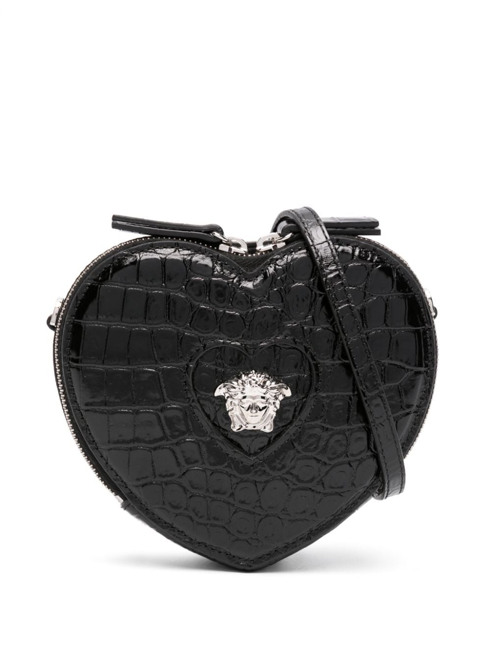 Versace Kids heart-shaped leather bag - Black von Versace Kids