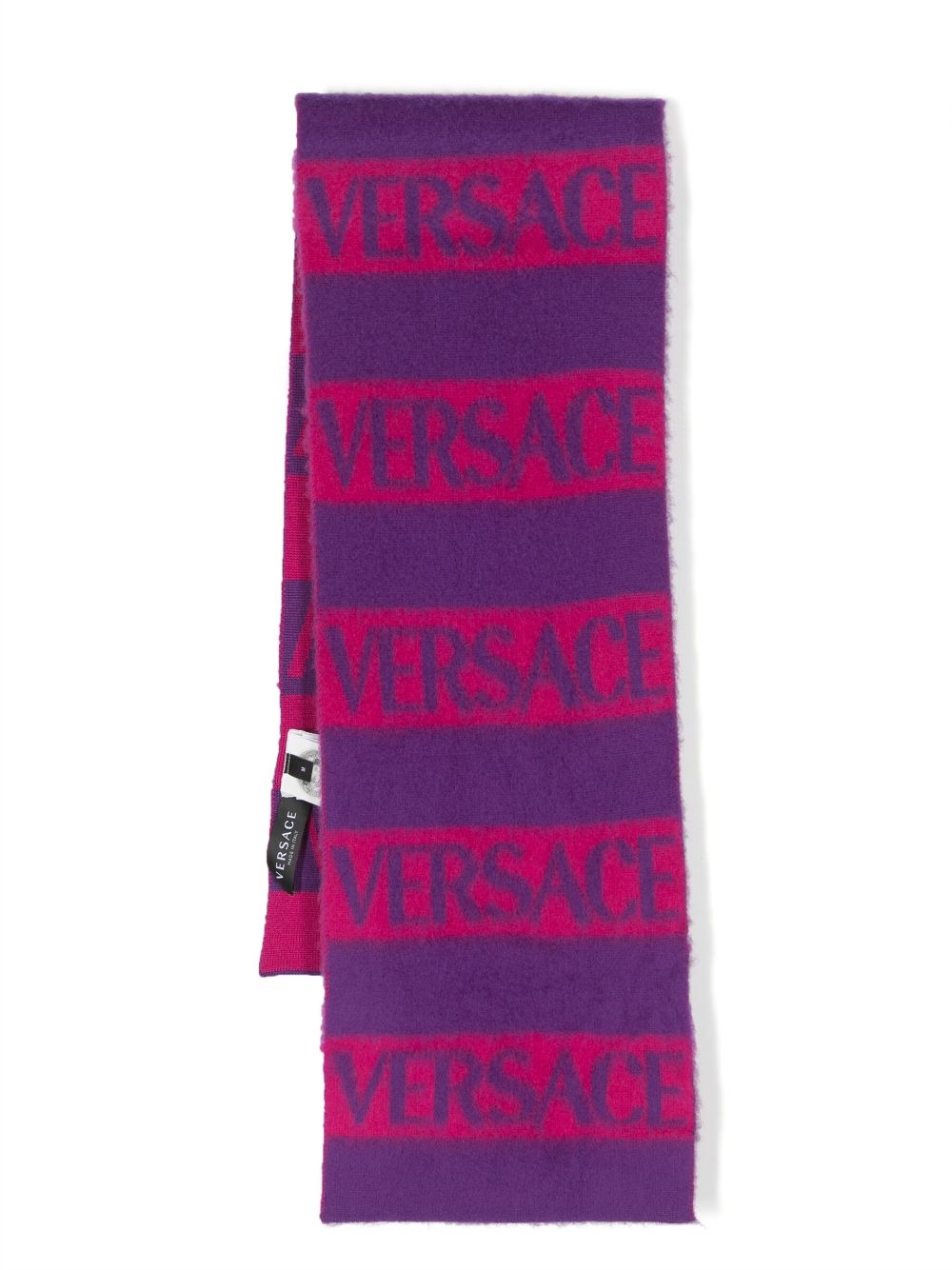 Versace Kids intarsia-logo wraparound scarf - Purple von Versace Kids