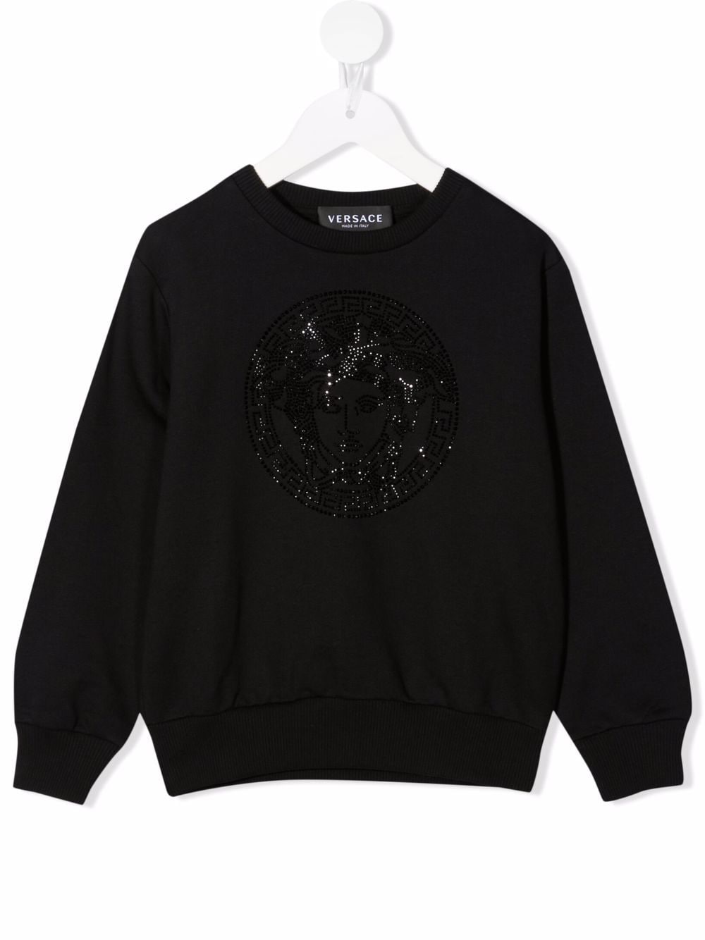 Versace Kids logo baroque embroidered sweatshirt - Black von Versace Kids