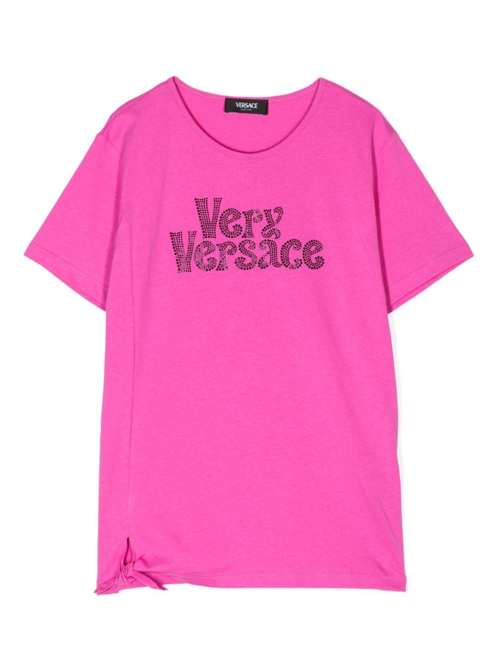 Versace Kids logo-embellished cotton T-shirt - Pink von Versace Kids
