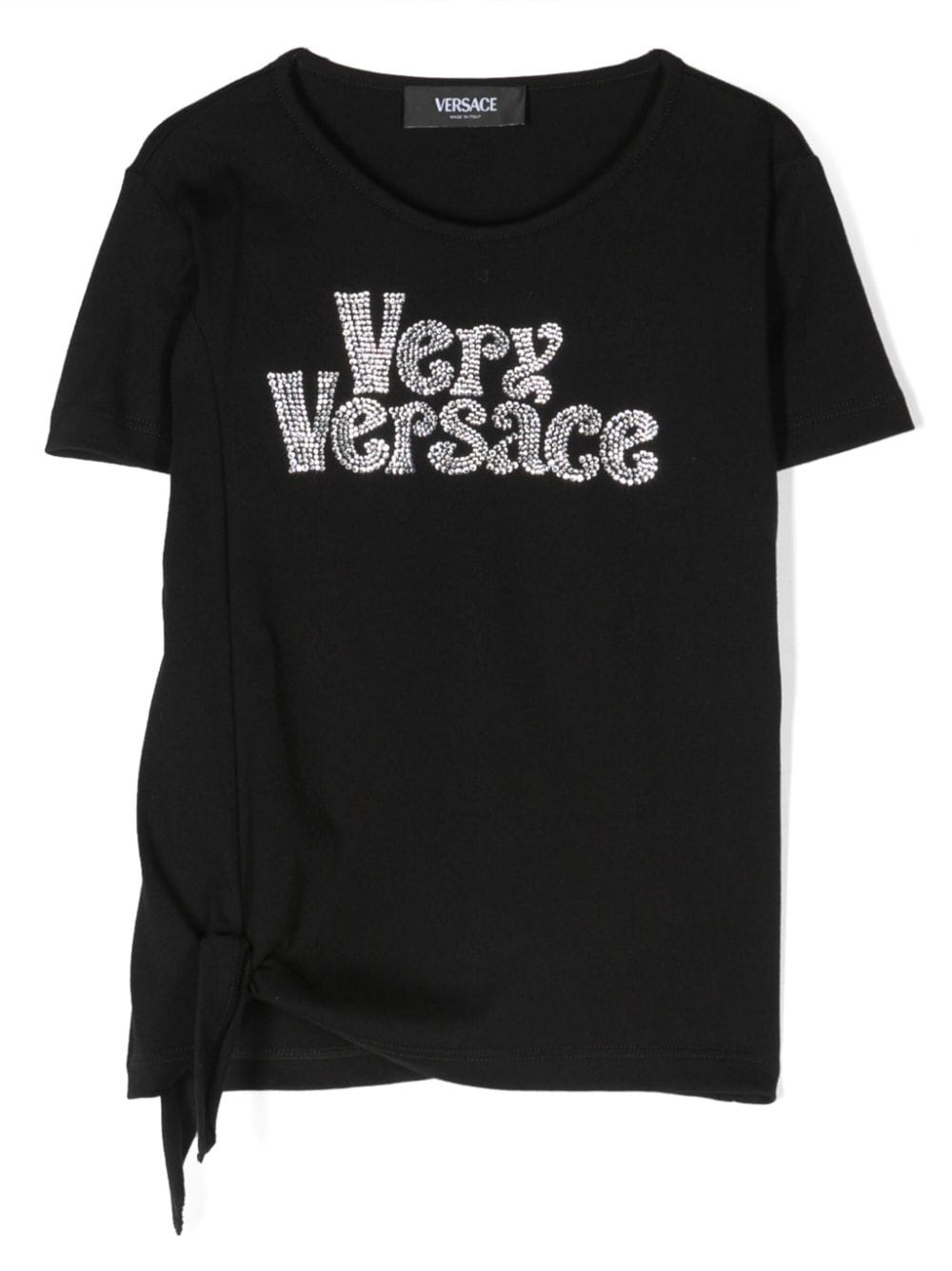 Versace Kids logo-embellished jersey T-shirt - Black von Versace Kids