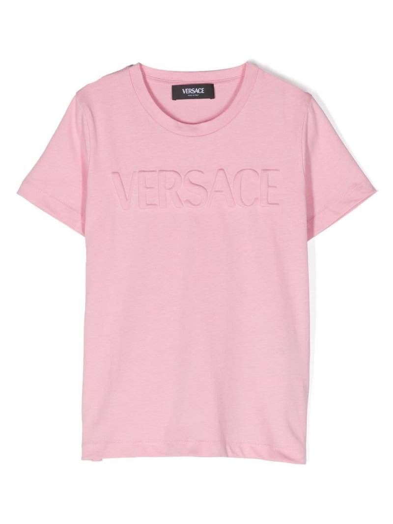 Versace Kids logo-embossed cotton T-shirt - Pink von Versace Kids
