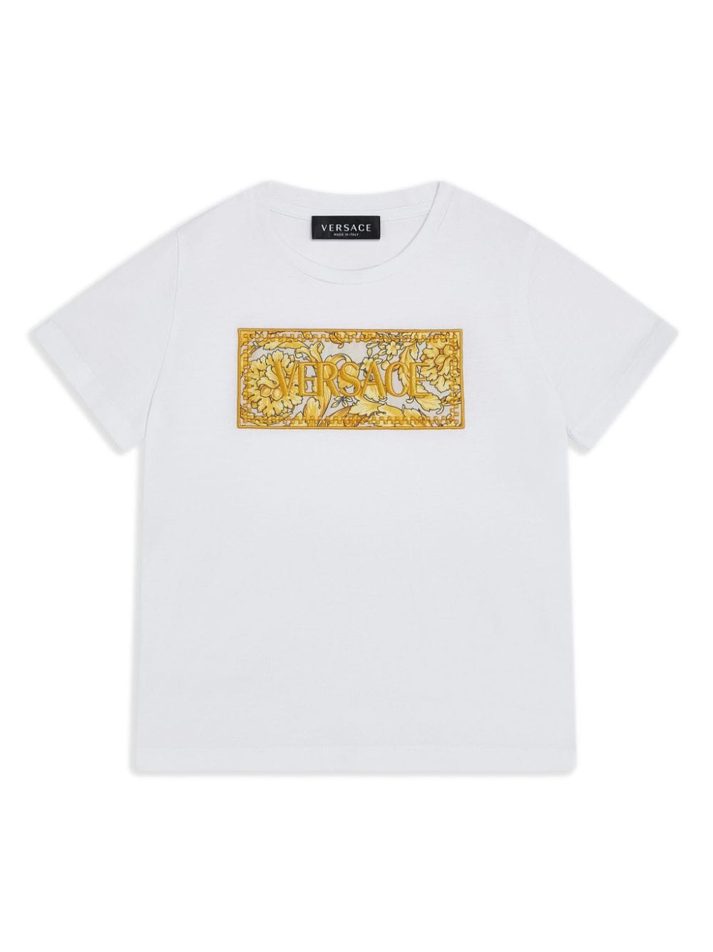Versace Kids logo-embroidered cotton T-shirt - White von Versace Kids