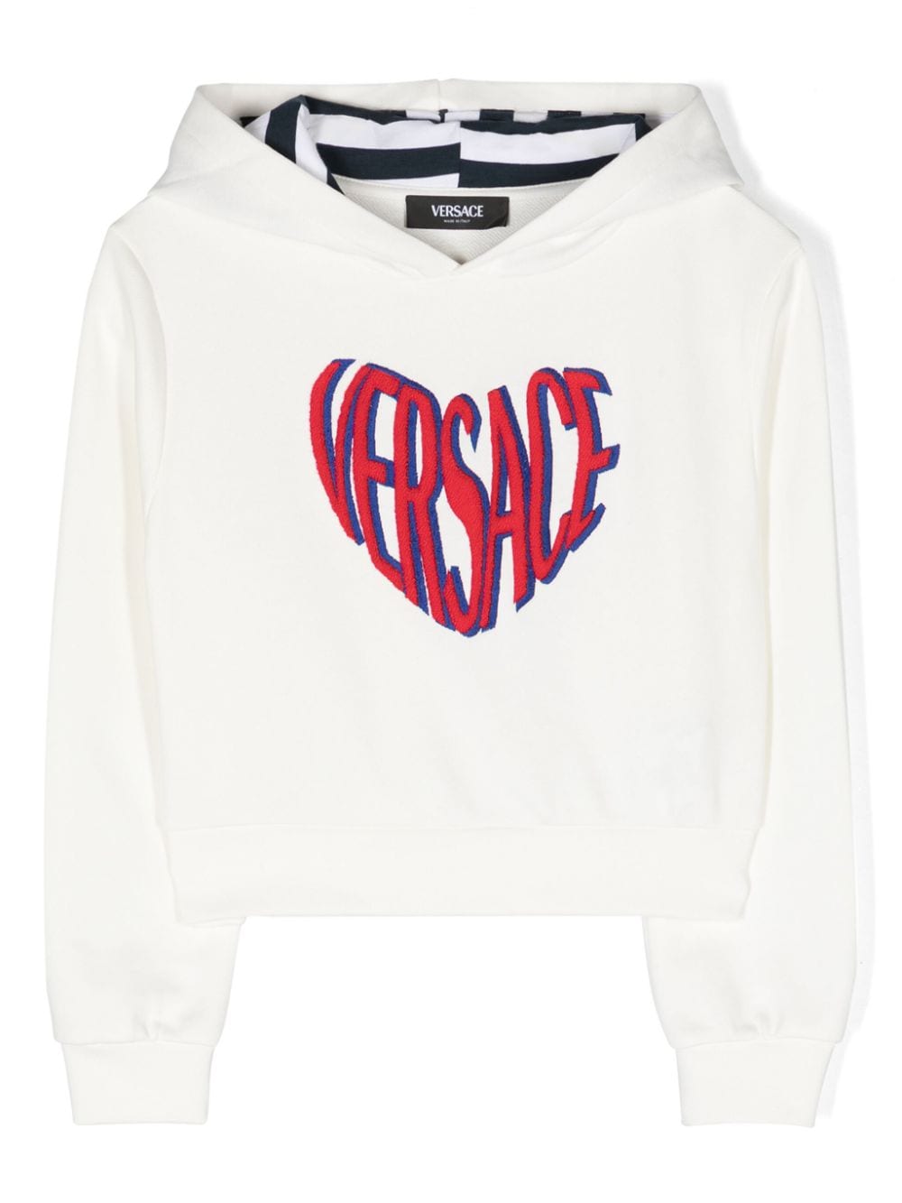 Versace Kids logo-embroidered cotton hoodie - White von Versace Kids