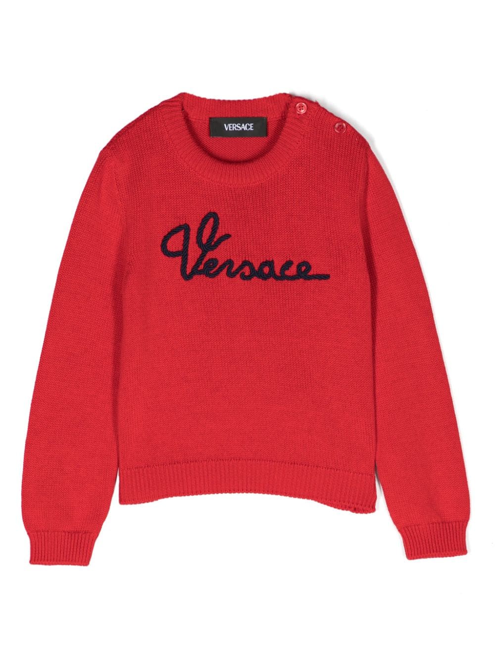 Versace Kids logo-embroidered cotton jumper von Versace Kids