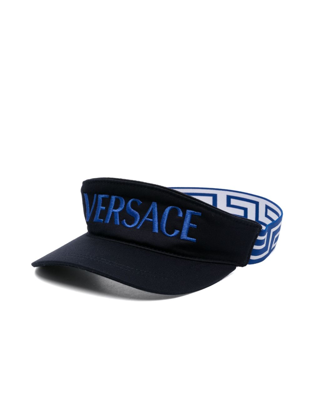 Versace Kids logo-embroidered cotton visor cap - Blue von Versace Kids