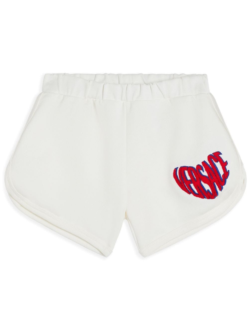 Versace Kids logo heart-appliqué track shorts - White von Versace Kids