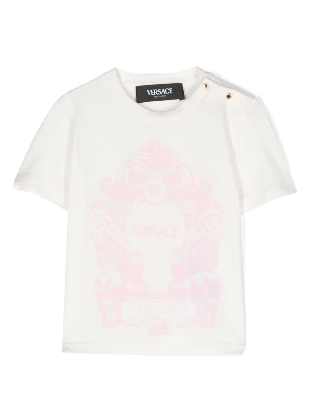 Versace Kids logo-print cotton-blend T-shirt - White von Versace Kids