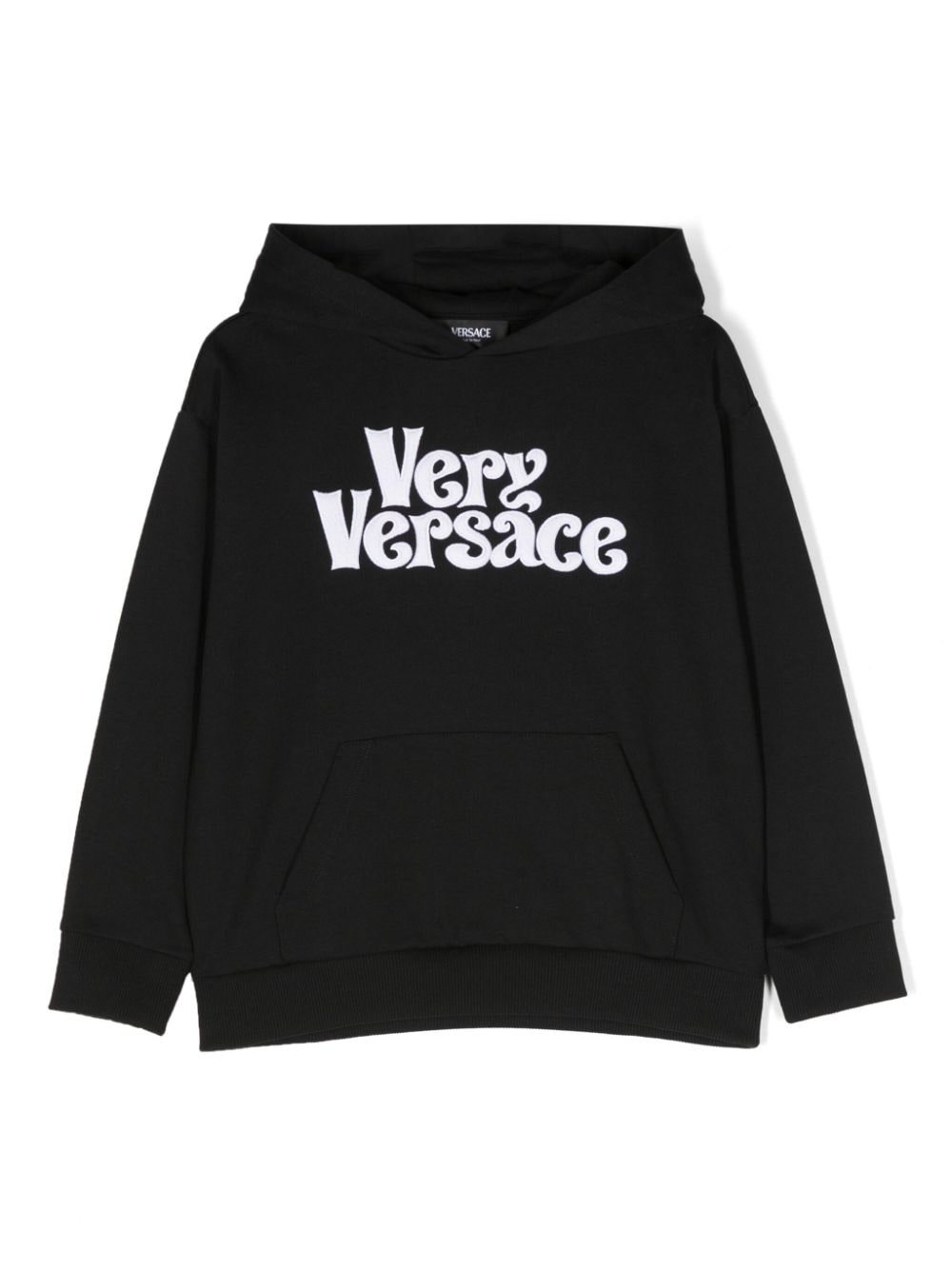 Versace Kids logo-print cotton hoodie - Black von Versace Kids