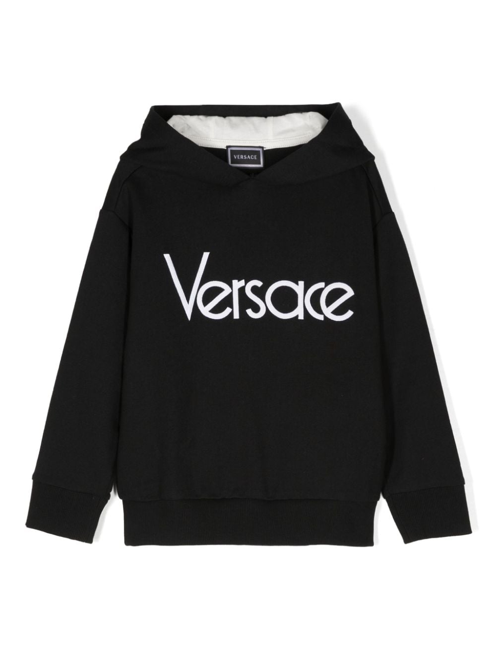 Versace Kids logo-print cotton hoodie - Black von Versace Kids