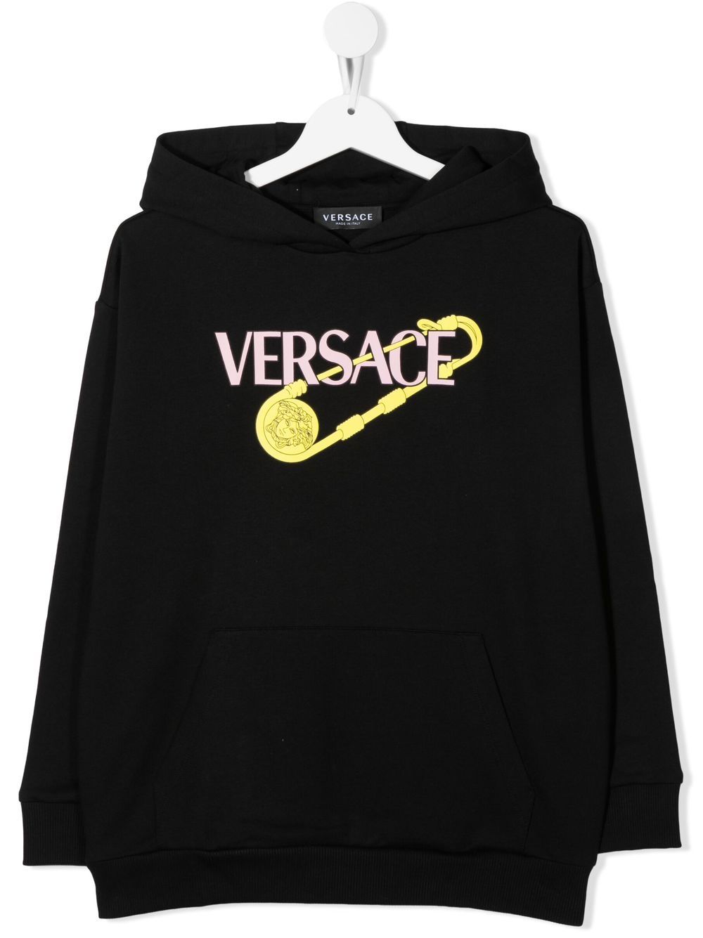 Versace Kids logo-print cotton hoodie - Black von Versace Kids