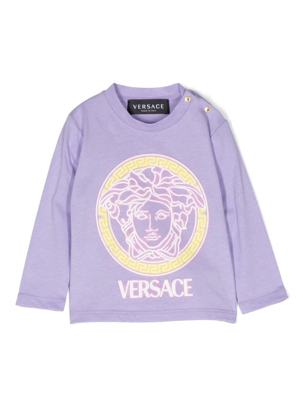 Versace Kids logo-print cotton sweatshirt - Purple von Versace Kids