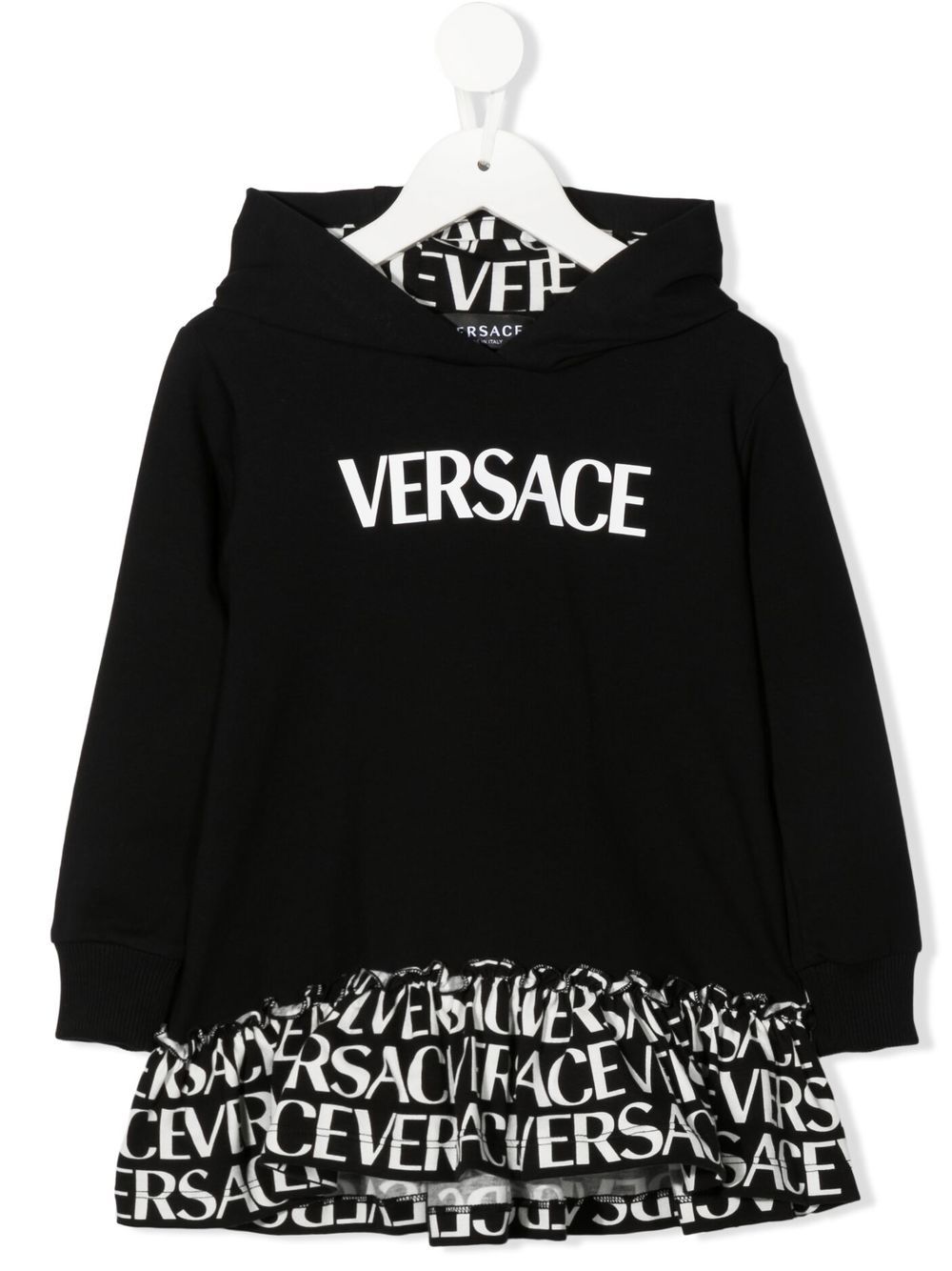 Versace Kids logo-print hoodie dress - Black von Versace Kids