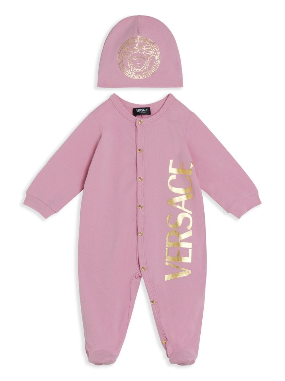 Versace Kids logo-print jersey babygrow set - Pink von Versace Kids