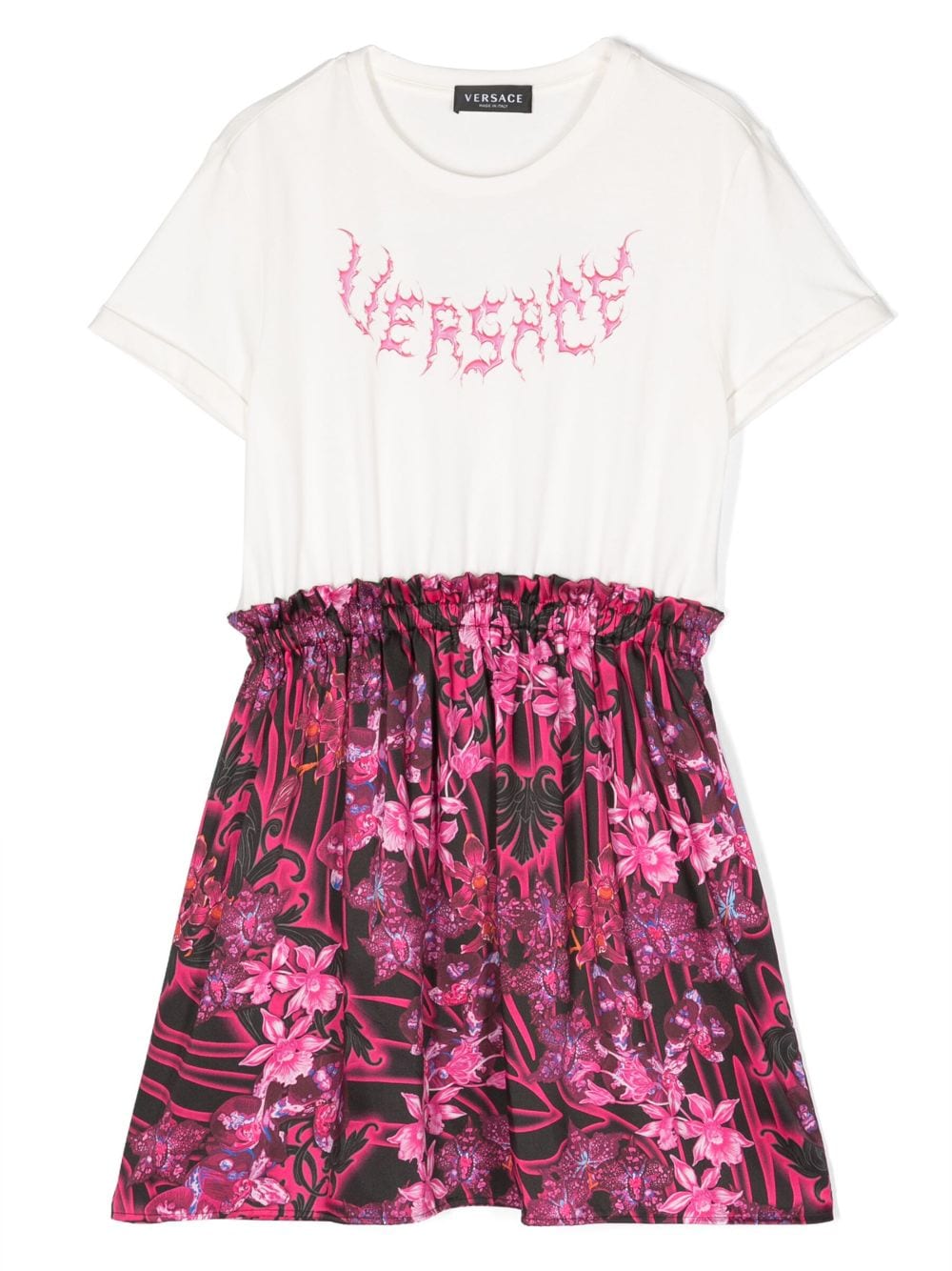 Versace Kids logo-print layered T-shirt dress - Pink von Versace Kids