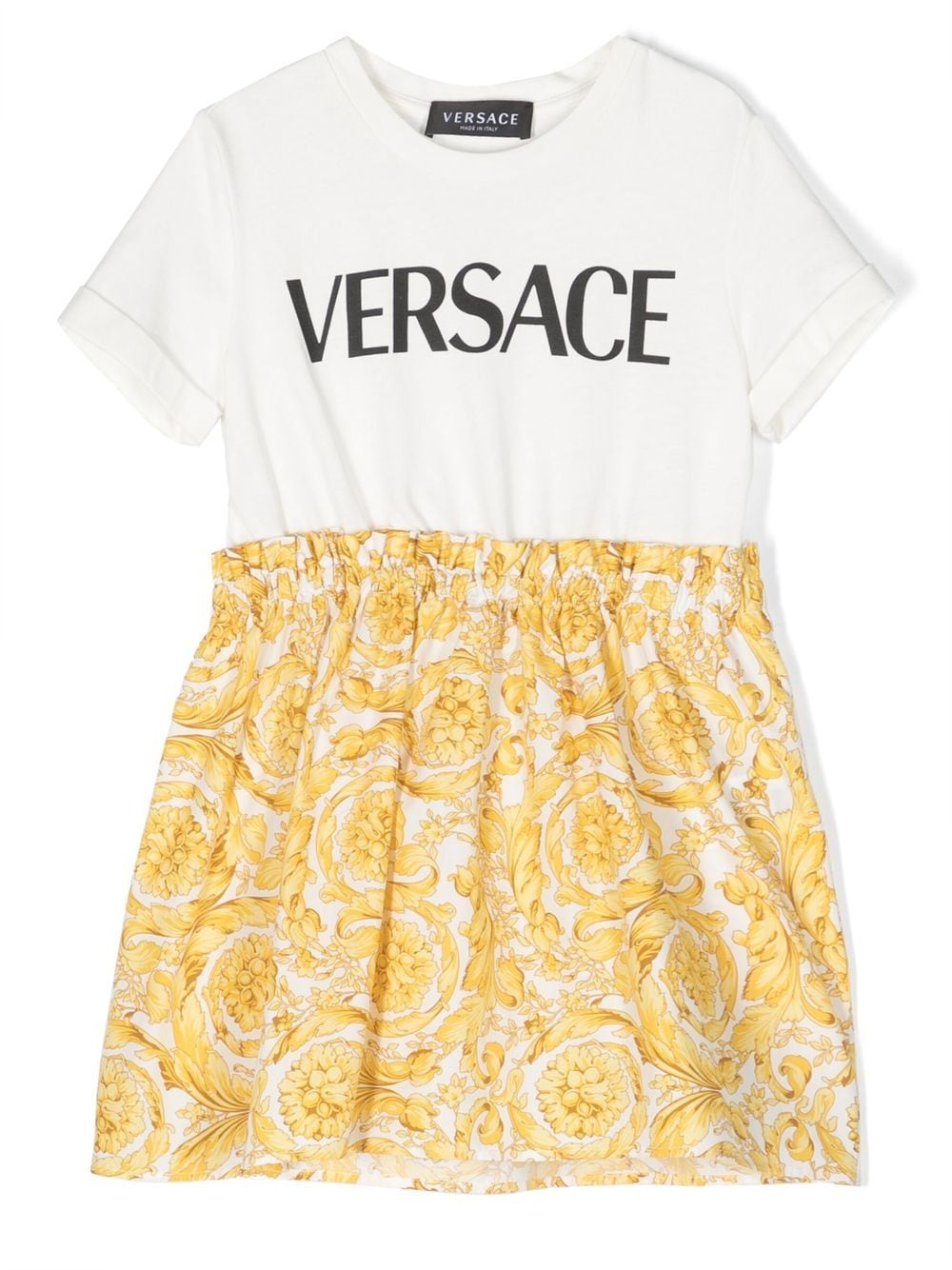Versace Kids logo-print layered T-shirt dress - White von Versace Kids