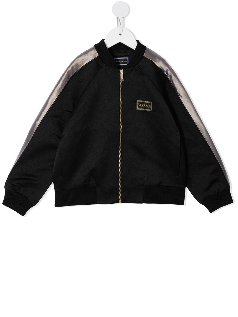 Versace Kids logo-print satin bomber jacket - Black von Versace Kids