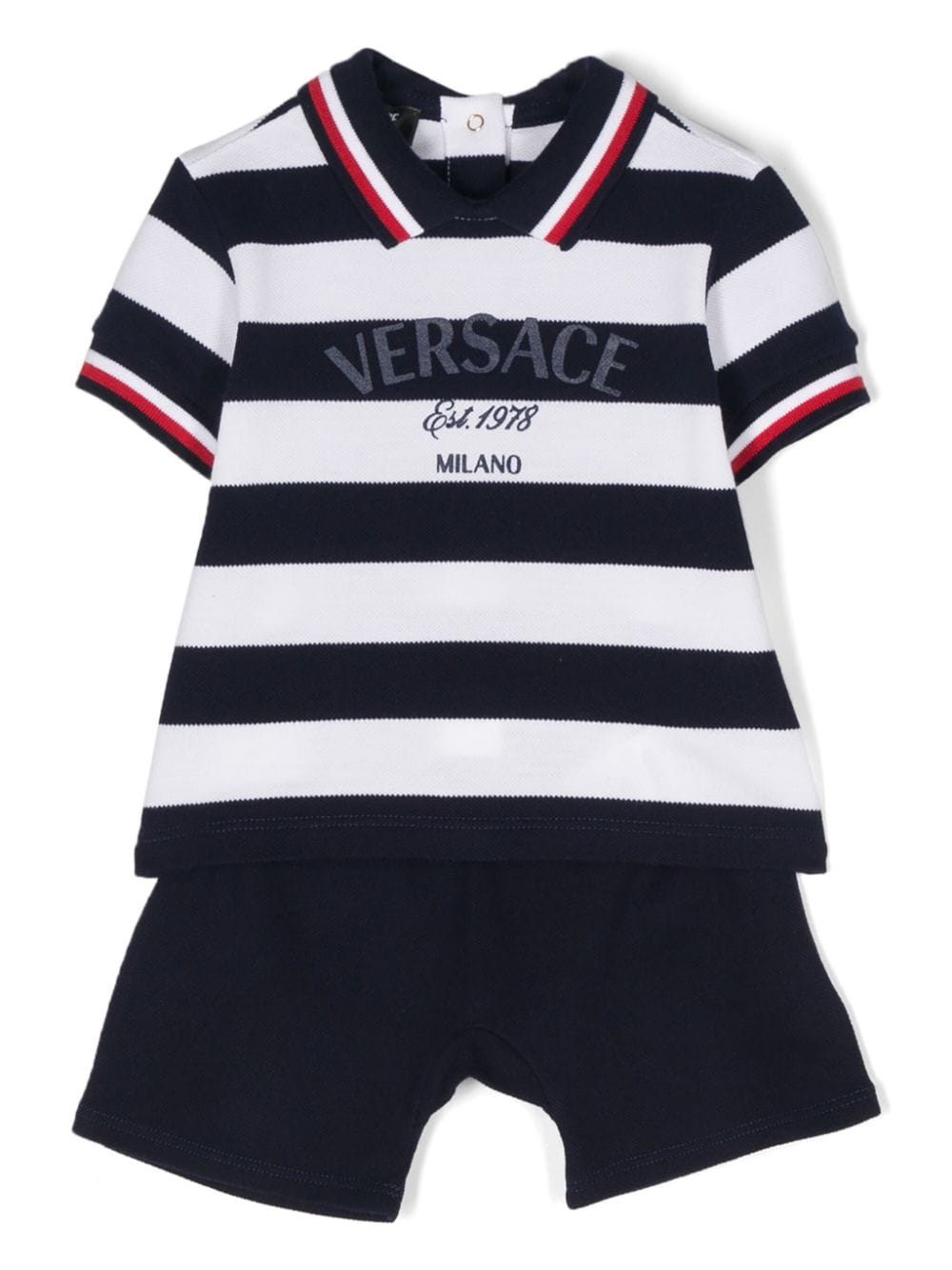 Versace Kids logo-print striped shorts set - Blue von Versace Kids