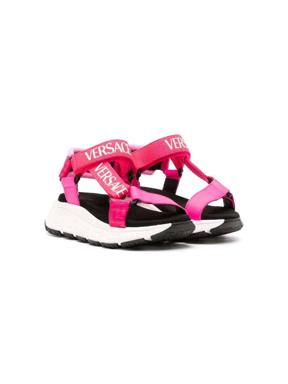 Versace Kids logo-print touch-strap sandals - Pink von Versace Kids