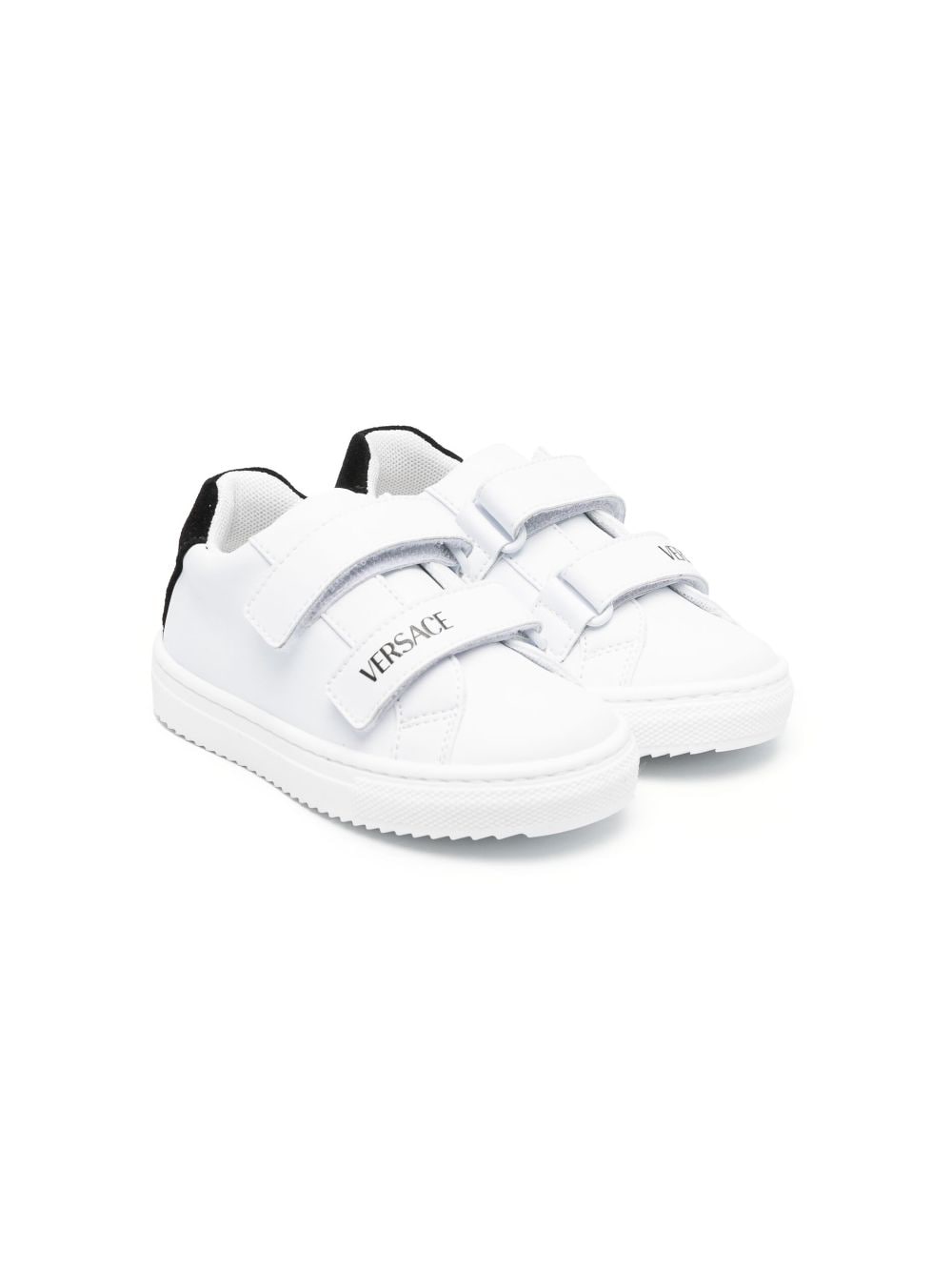 Versace Kids logo-print touch-strap sneakers - White von Versace Kids