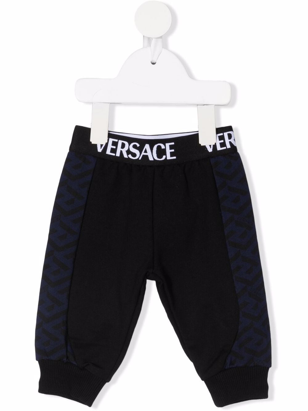 Versace Kids logo-waist cotton track pants - Blue von Versace Kids