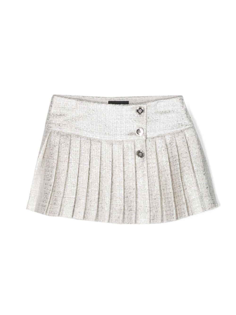 Versace Kids pleated tweed miniskirt - Silver von Versace Kids