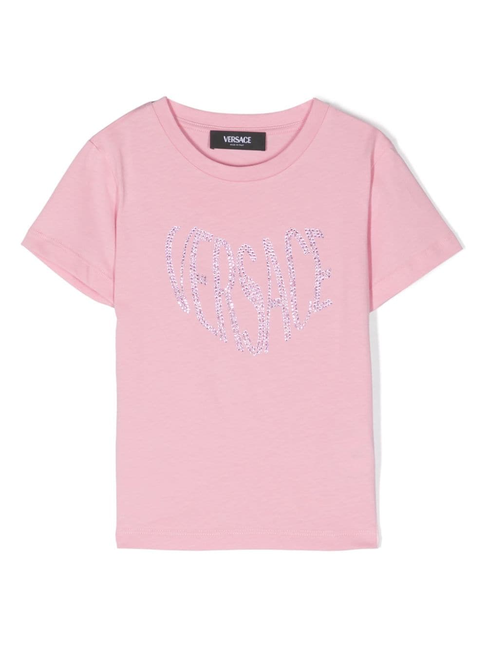Versace Kids rhinestone-embellished cotton T-shirt - Pink von Versace Kids