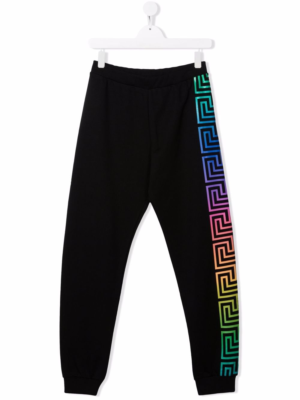 Versace Kids side-stripe print track pants - Black von Versace Kids