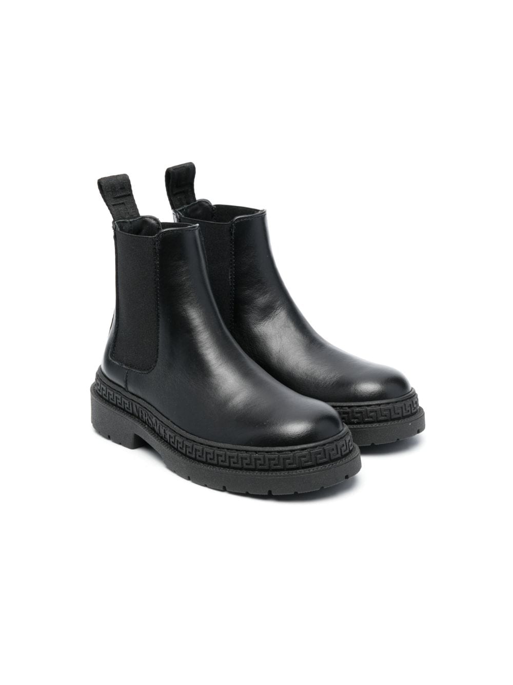 Versace Kids slip-on leather ankle boots - Black von Versace Kids