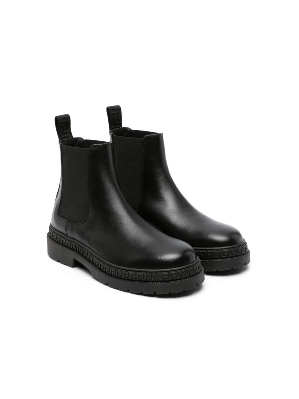 Versace Kids slip-on leather ankle boots - Black von Versace Kids