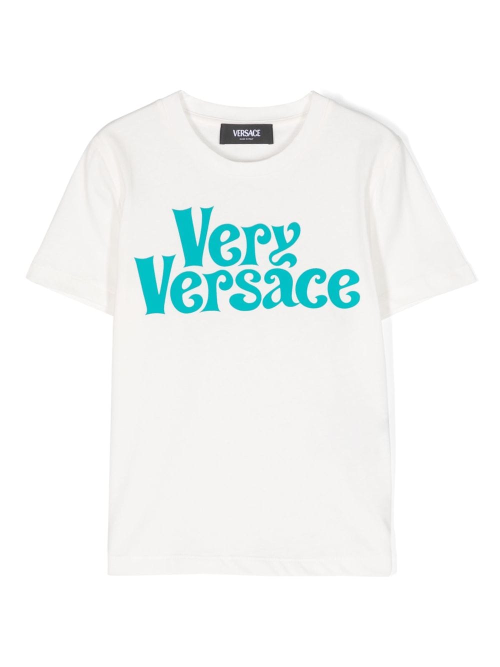 Versace Kids slogan-print cotton T-shirt - White von Versace Kids