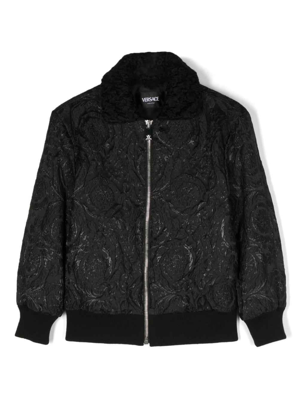 Versace Kids textured-finish bomber jacket - Black von Versace Kids