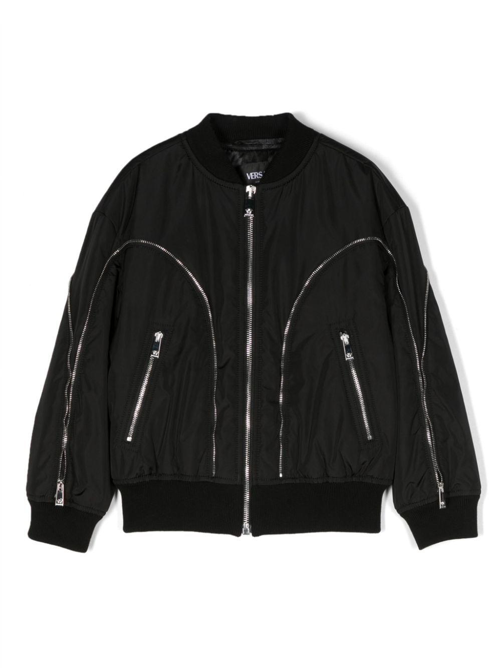 Versace Kids zip-detailing cotton bomber jacket - Black von Versace Kids