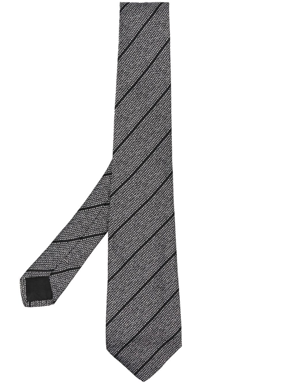 Versace Pre-Owned 1970s diagonal-stripe silk tie - Black von Versace Pre-Owned