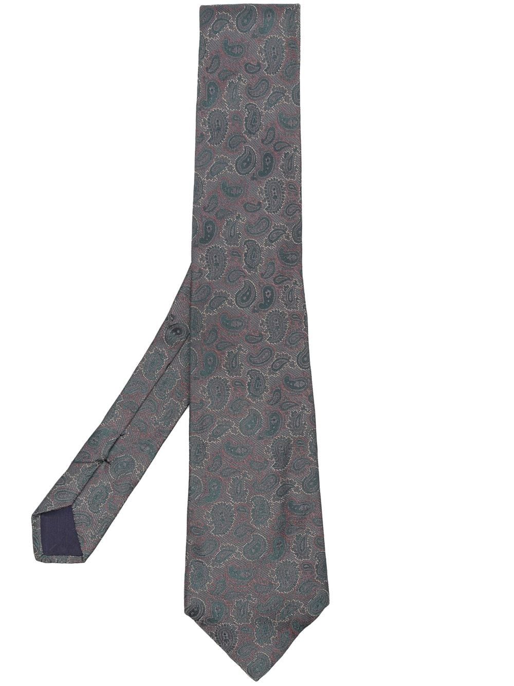 Versace Pre-Owned 1970s paisley-print silk tie - Blue von Versace Pre-Owned