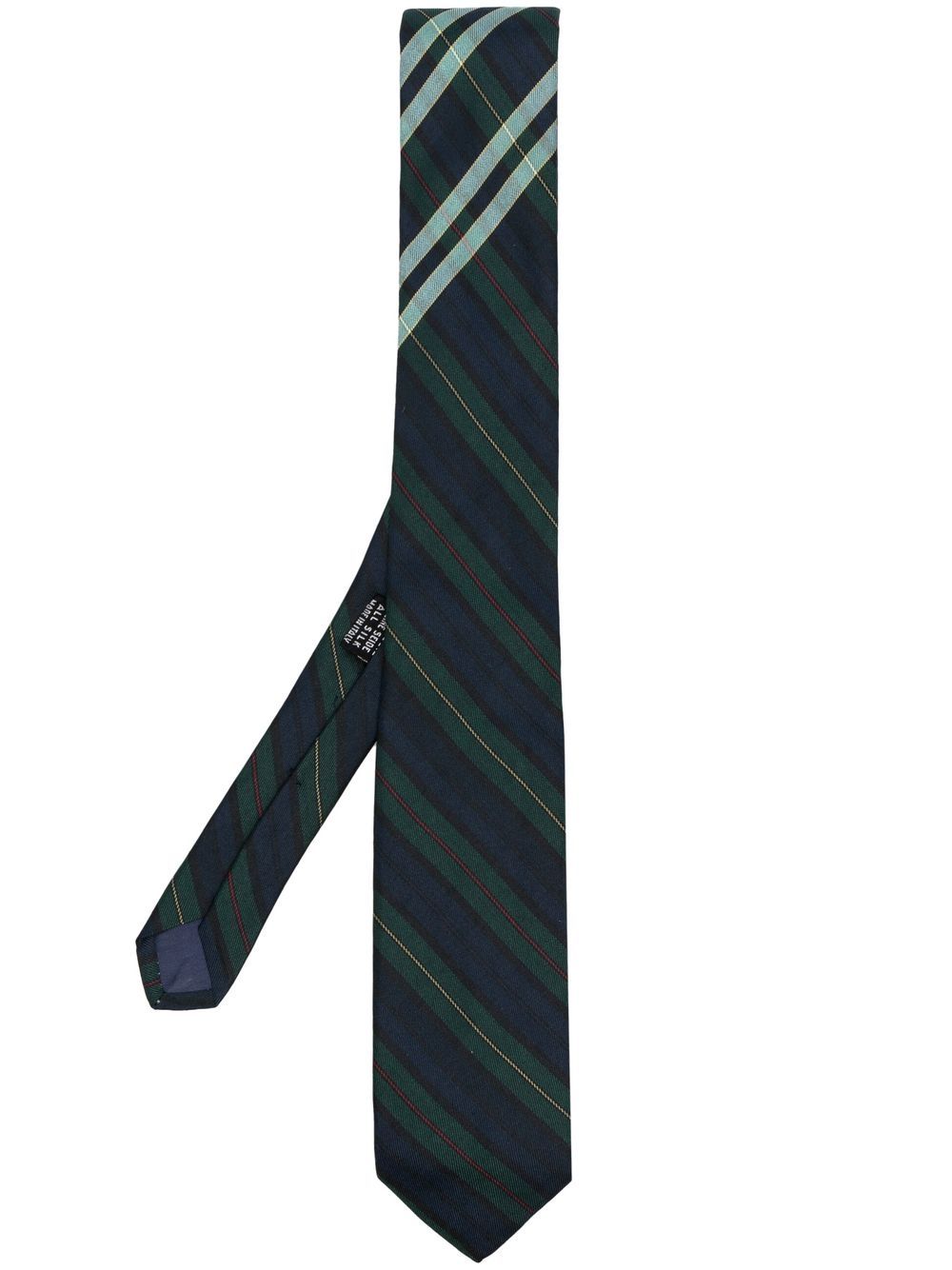 Versace Pre-Owned 1970s stripe-print silk tie - Green von Versace Pre-Owned