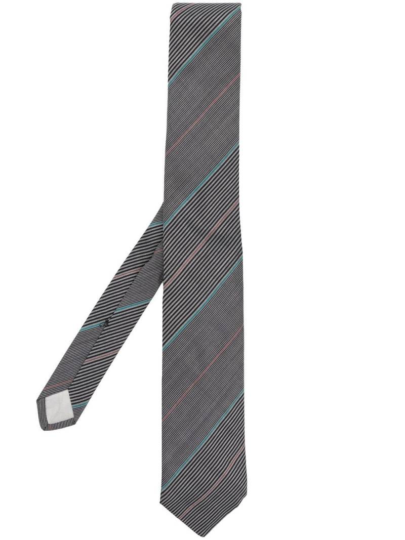 Versace Pre-Owned 1970s stripe-print silk tie - Grey von Versace Pre-Owned