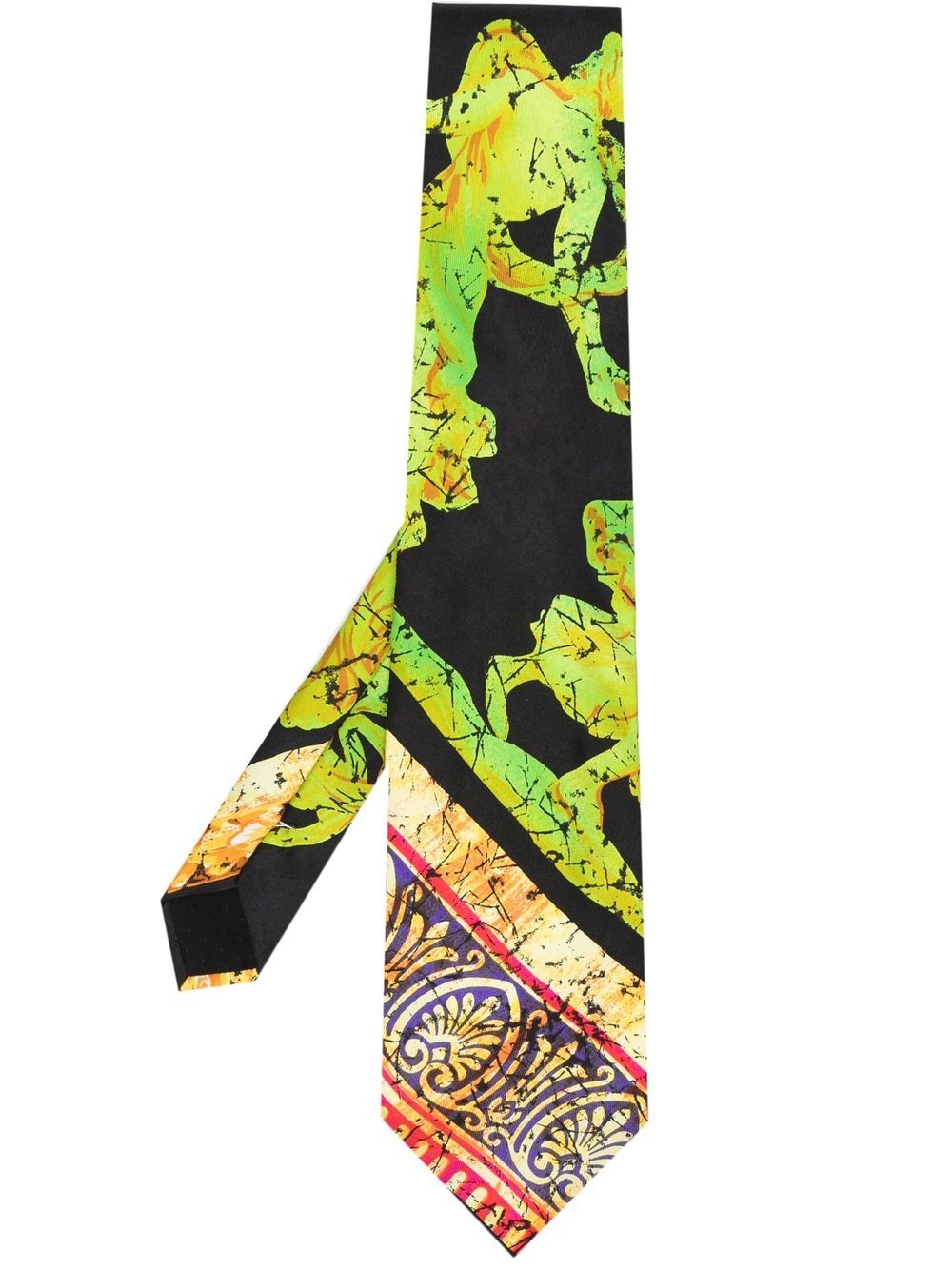 Versace Pre-Owned 1990s graphic-print silk tie - Black von Versace Pre-Owned