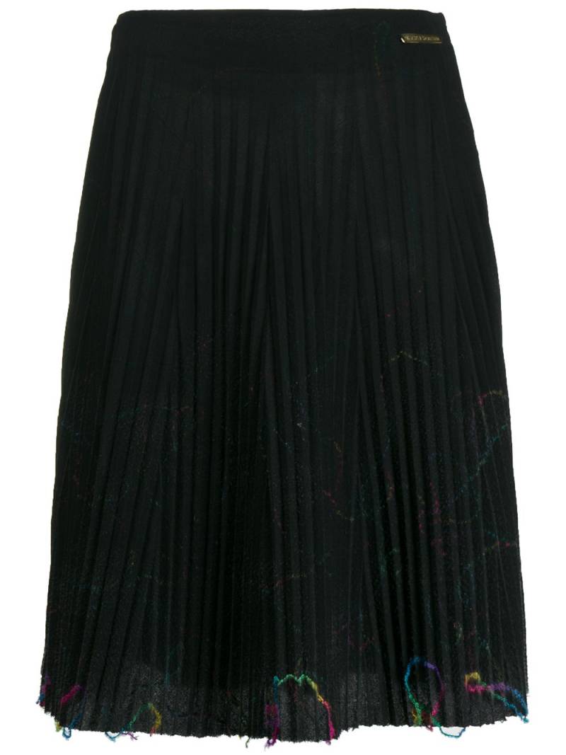 Versace Pre-Owned 1990s thread embellishments pleated skirt - Black von Versace Pre-Owned