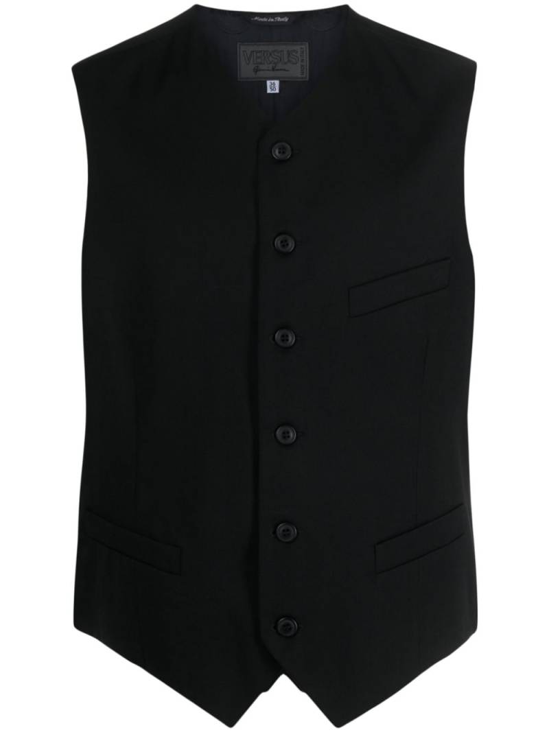 Versace Pre-Owned 1990s virgin-wool vest - Black von Versace Pre-Owned