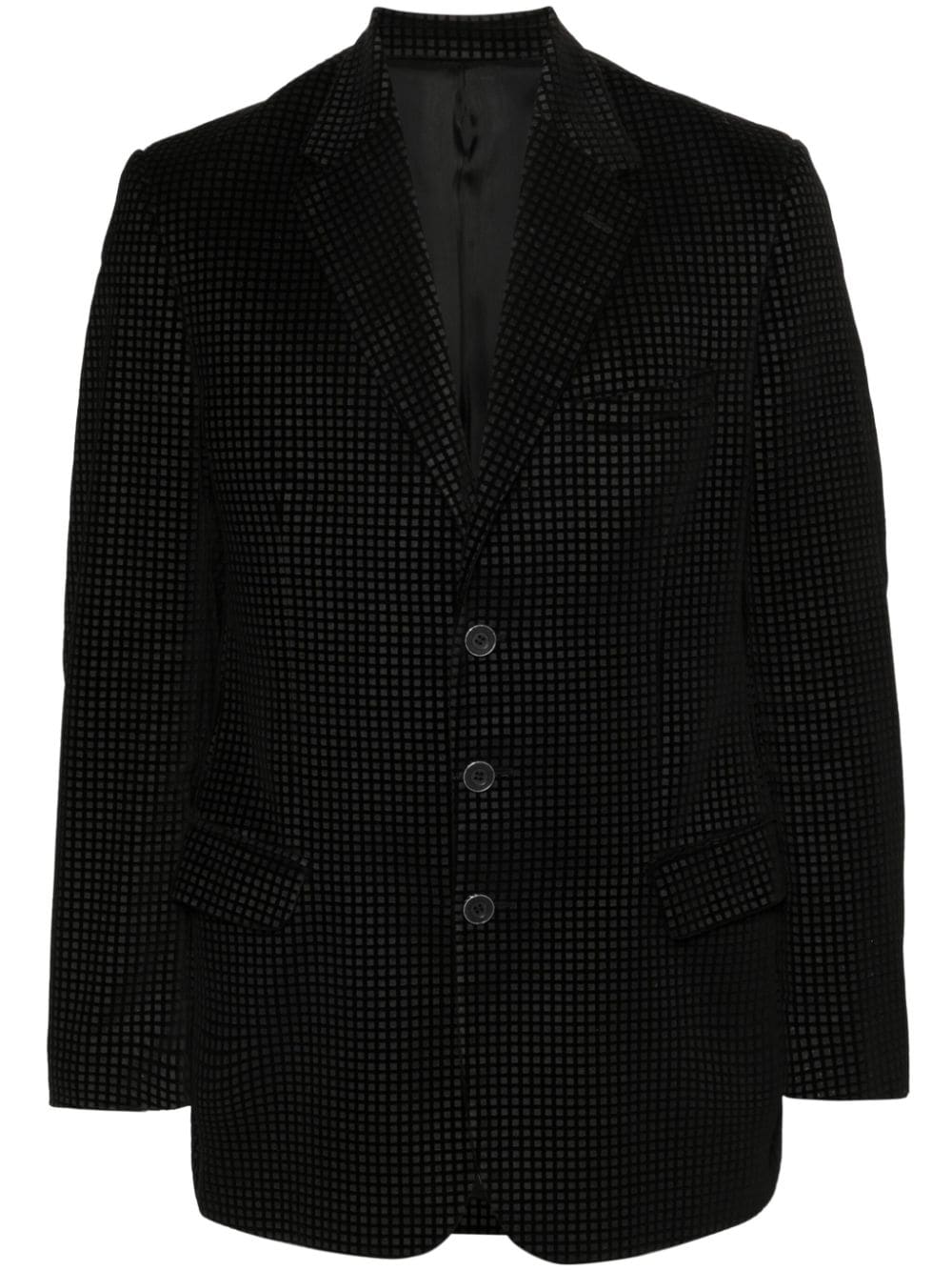 Versace Pre-Owned 2000s checkered notched lapels blazer - Black von Versace Pre-Owned