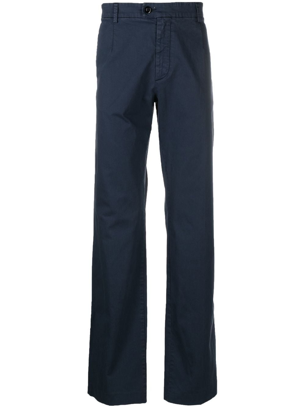 Versace Pre-Owned 2000s cotton-blend straight-leg trousers - Blue von Versace Pre-Owned